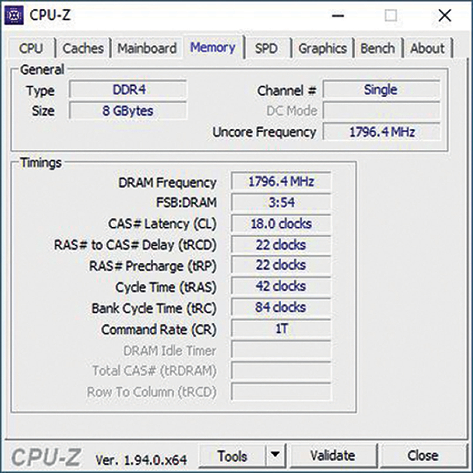 cpu 1x8 gb single 3600