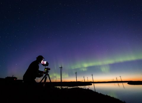 Tim AURORA Skycam koristi kameru ME20F-SH da bi zabilježio polarnu svjetlost u gotovo potpunoj tami