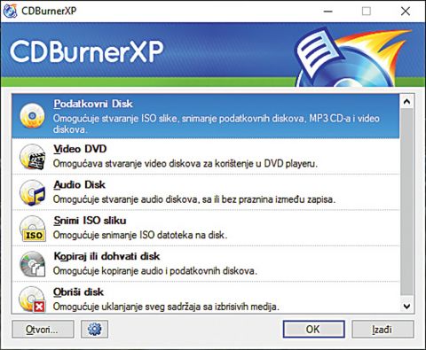 Recenzija softvera: CDBurnerXP