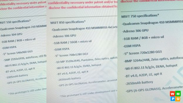 Otkrivene specifikacije nadolazećih Lumia 550, 750 i 850