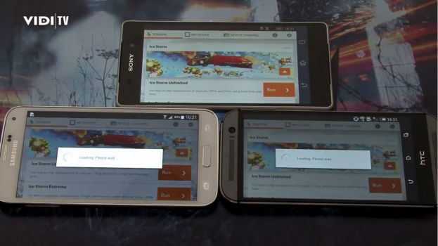 HTC One M8 vs Samsung Galaxy S5 vs Sony Xperia Z2 - 3DMark - Ice Storm Unlimited - Benchmark