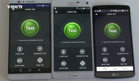 Samsung Galaxy Note 4 vs. LG G3 vs. Huawei Ascend Mate 7 - AnTuTu Benchmark