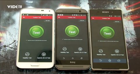 HTC One M8 vs Samsung Galaxy S5 vs Sony Xperia Z2 - AnTuTu benchmark